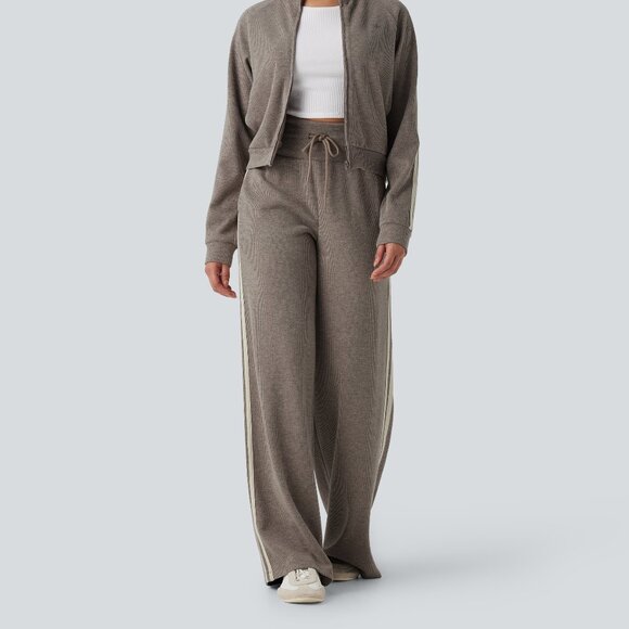 NWT HALARA Tummy Control Pants Rib Knit Wide Leg - Picture 13 of 14